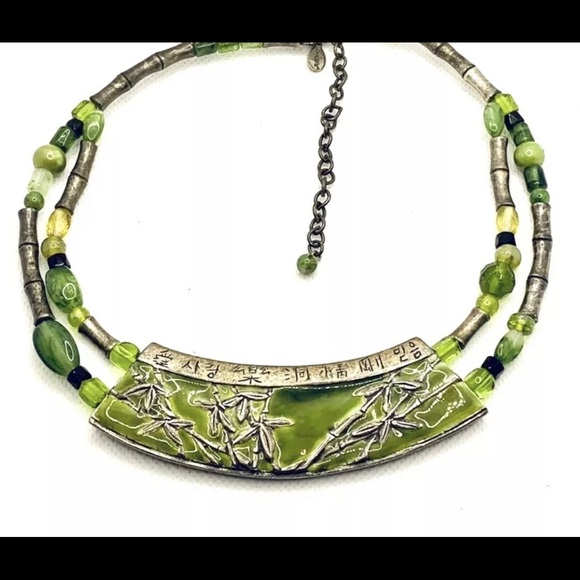 Chicos Asian Enamel Bamboo Design Necklace - Picture 5 of 6
